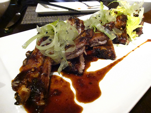 Kurobuta pork ribs, spicy chicory coffee bbq sauce